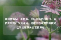 社区货源站一手货源，社区货源站超低价，农贸批发与社区货源站，构建本地经济的新模式亿乐社区低价自营货源站